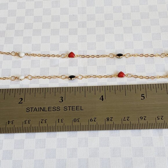 Metal Gallery Hearts Necklace - Red, White and Blue Enamel Hearts - NWT - Picture 5 of 7